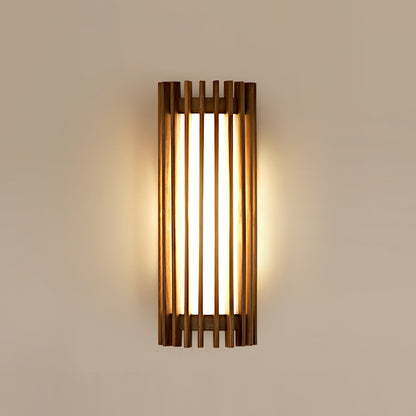 Elegant Walnut Wall Sconce - Integrated LED Wall Lamp for Cozy Ambiance