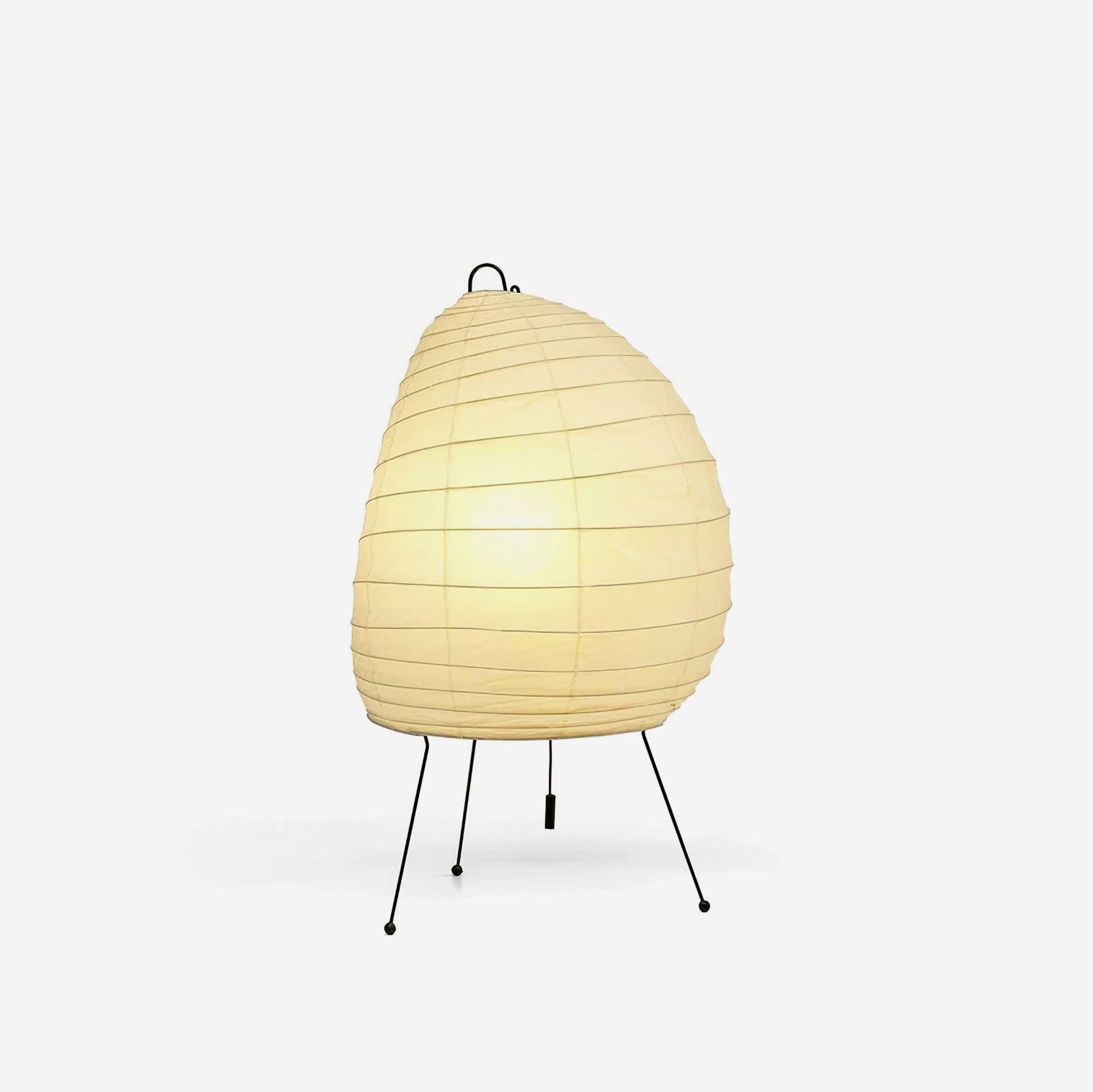 Elegant Washi Table Lamp - Unique Steel Wire Base for Ambient Bedroom & Desk Lighting