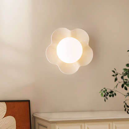 Floral Design Wall Lamp - Unique Resin & Glass Wall Sconce Lighting for Indoor Use