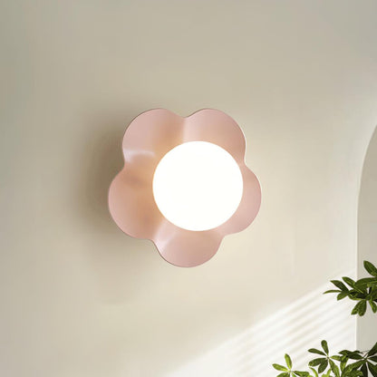 Floral Design Wall Lamp - Unique Resin & Glass Wall Sconce Lighting for Indoor Use