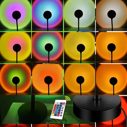 AuraBeam | LED Projection Lamp – Sunset Ambience with Remote Control