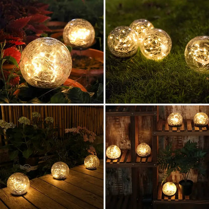 SunAura | Solar Garden Light – Elegant Cracked Glow for Outdoor Spaces