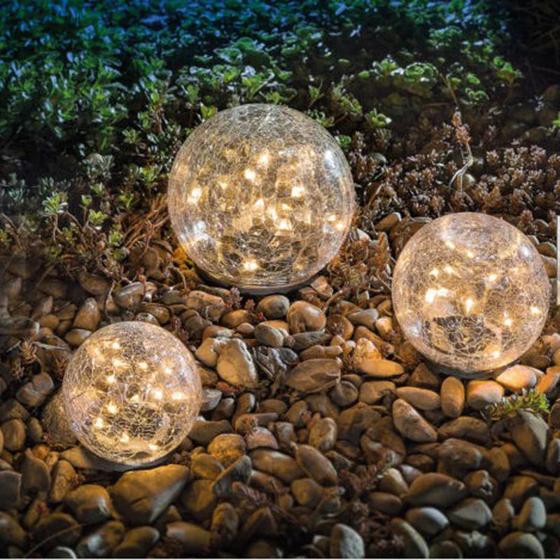 SunAura | Solar Garden Light – Elegant Cracked Glow for Outdoor Spaces