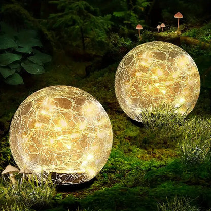 SunAura | Solar Garden Light – Elegant Cracked Glow for Outdoor Spaces