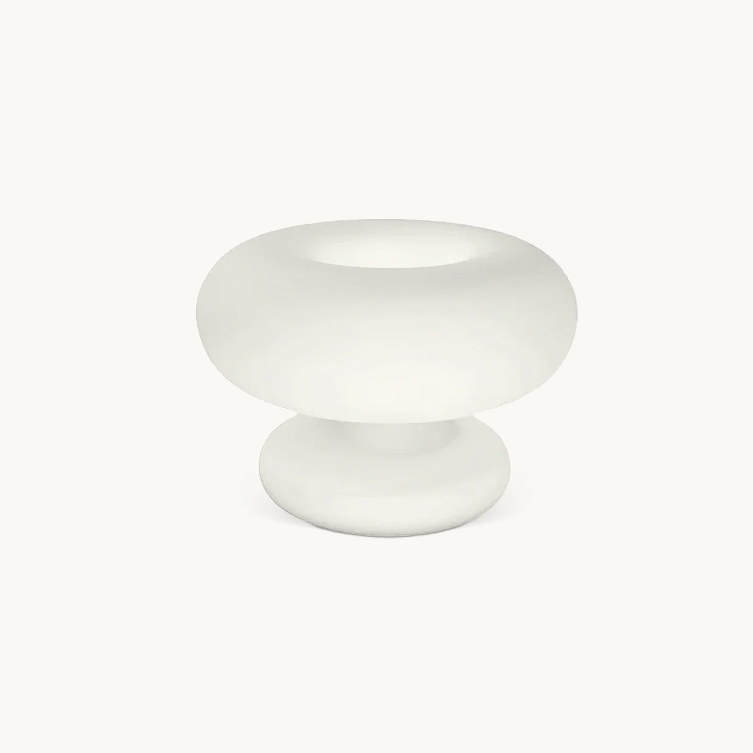 Mid-Century Donut Table Lamp with Frosted Glass Shade for Bedroom & Living Room