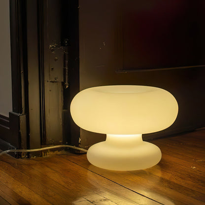 Mid-Century Donut Table Lamp with Frosted Glass Shade for Bedroom & Living Room