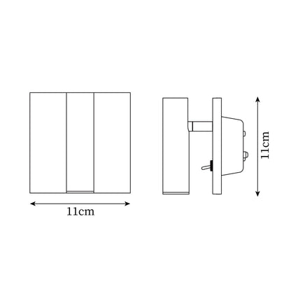 Modern Micro Square Switched Wall Sconce - Integrated LED Indoor Lighting
