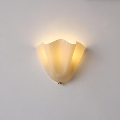 Vera Wall Lamp - Hand-Blown Glass Sconce Light with Organic Curves, Damp Rated