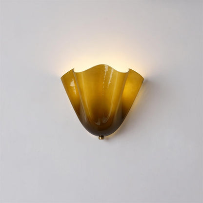 Vera Wall Lamp - Hand-Blown Glass Sconce Light with Organic Curves, Damp Rated